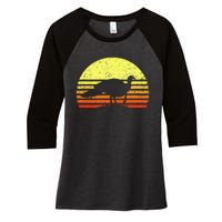 Turkey Hunting Sunset Upland Bird Hunter Thanksgiving Women's Tri-Blend 3/4-Sleeve Raglan Shirt