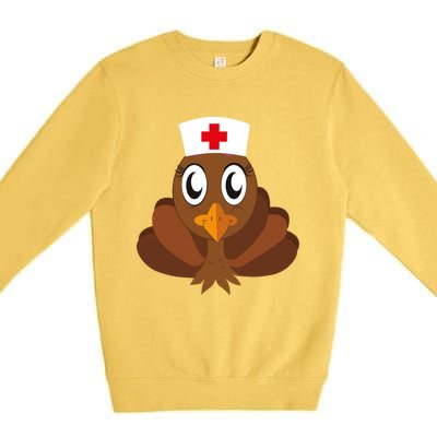 Thanksgiving Holiday Scrubs Top Fall Turkey Nurse Cool Gift Premium Crewneck Sweatshirt