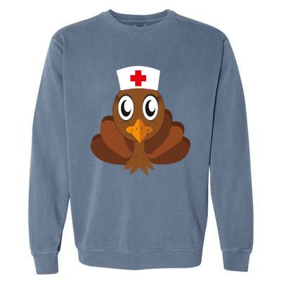 Thanksgiving Holiday Scrubs Top Fall Turkey Nurse Cool Gift Garment-Dyed Sweatshirt