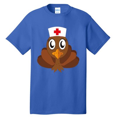 Thanksgiving Holiday Scrubs Top Fall Turkey Nurse Cool Gift Tall T-Shirt