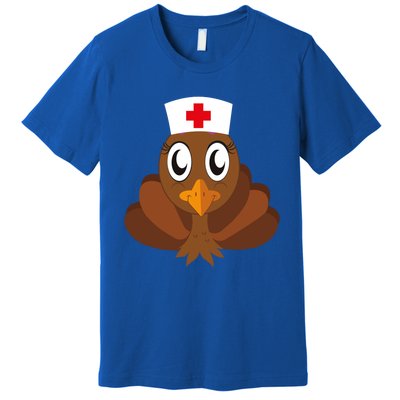 Thanksgiving Holiday Scrubs Top Fall Turkey Nurse Cool Gift Premium T-Shirt