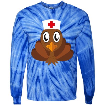 Thanksgiving Holiday Scrubs Top Fall Turkey Nurse Cool Gift Tie-Dye Long Sleeve Shirt