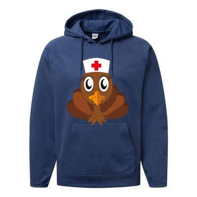 Thanksgiving Holiday Scrubs Top Fall Turkey Nurse Cool Gift Performance Fleece Hoodie