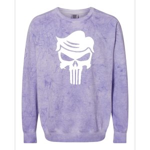 Trump Hair Skull Colorblast Crewneck Sweatshirt