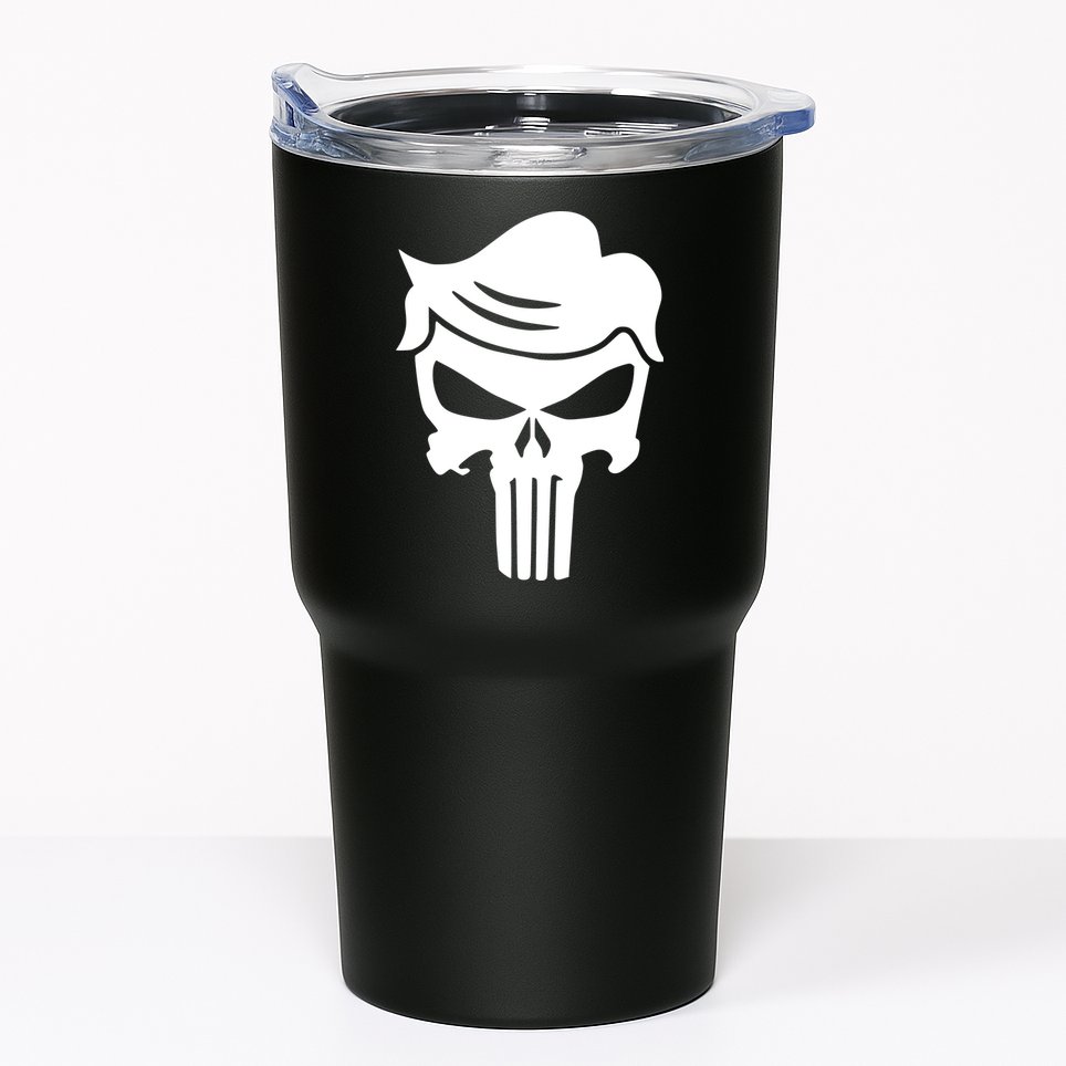 Trump Hair Skull Tumbler