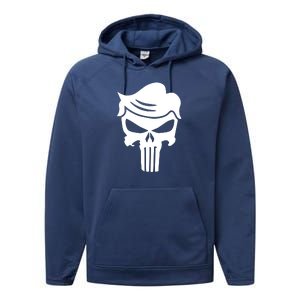 Trump Hair Skull Performance Fleece Hoodie