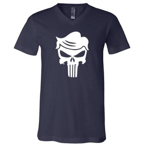 Trump Hair Skull V-Neck T-Shirt