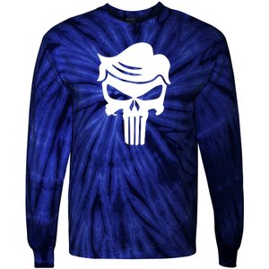 Trump Hair Skull Tie-Dye Long Sleeve Shirt