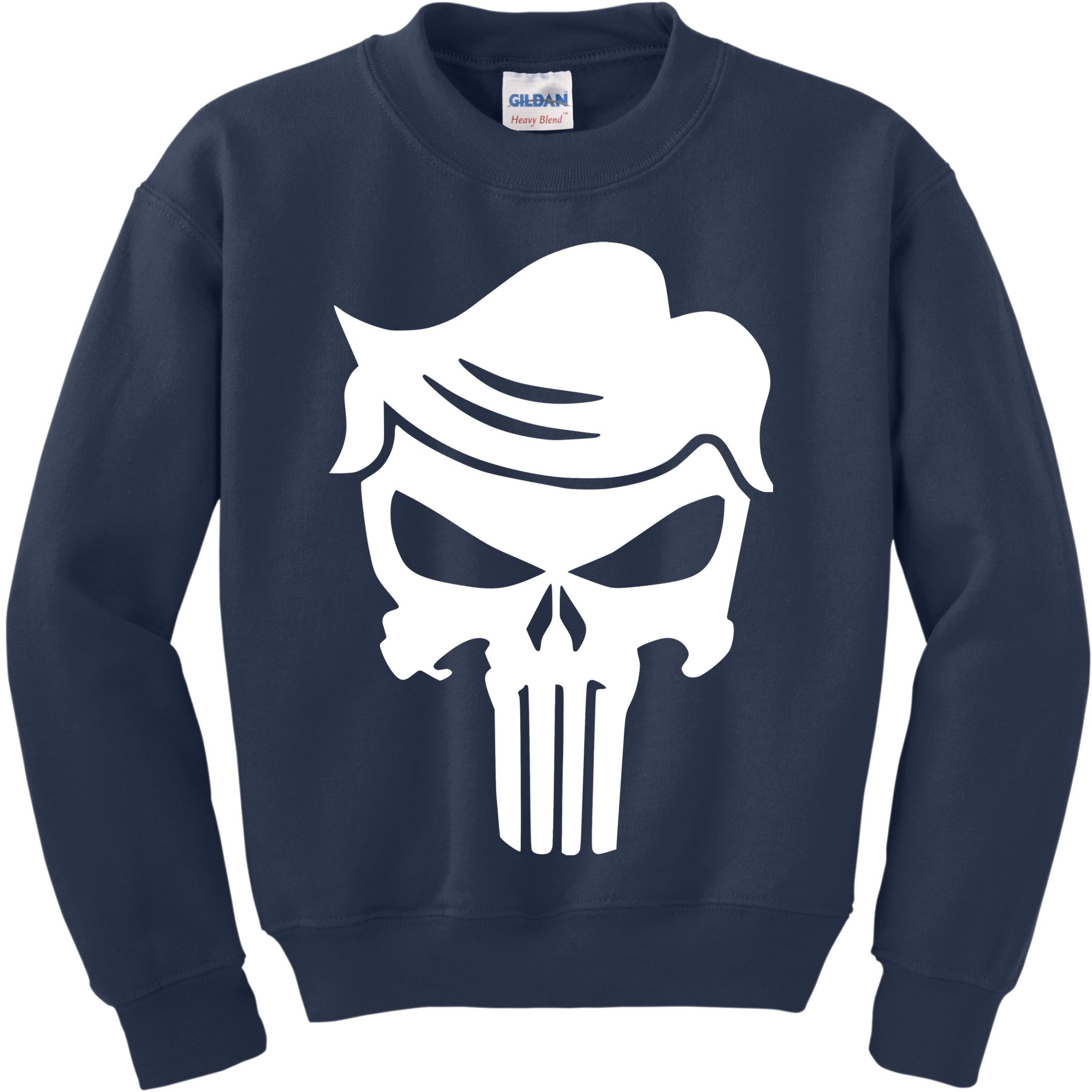 Trump Hair Skull Kids Sweatshirt