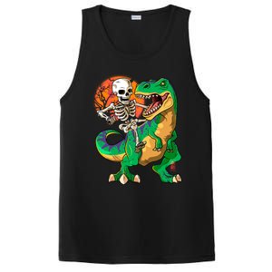 TRex Halloween Skeleton Dinosaur T Rex Funny Gift PosiCharge Competitor Tank