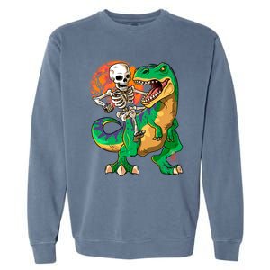 TRex Halloween Skeleton Dinosaur T Rex Funny Gift Garment-Dyed Sweatshirt