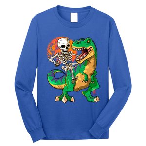 TRex Halloween Skeleton Dinosaur T Rex Funny Gift Long Sleeve Shirt