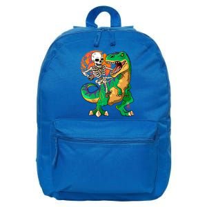 TRex Halloween Skeleton Dinosaur T Rex Funny Gift 16 in Basic Backpack