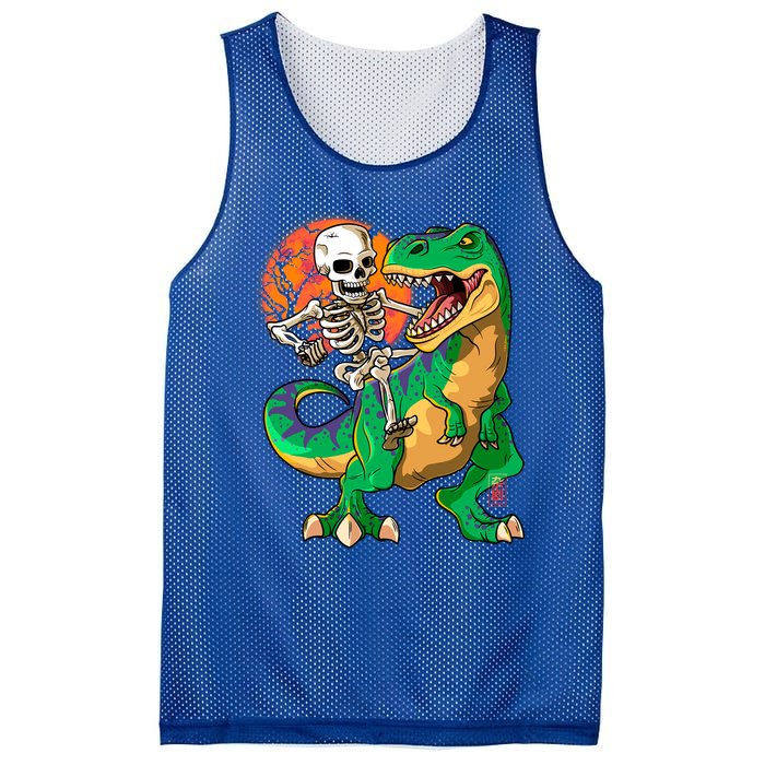 TRex Halloween Skeleton Dinosaur T Rex Funny Gift Mesh Reversible Basketball Jersey Tank