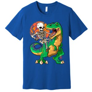 TRex Halloween Skeleton Dinosaur T Rex Funny Gift Premium T-Shirt