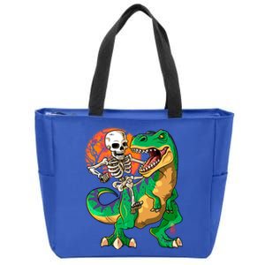 TRex Halloween Skeleton Dinosaur T Rex Funny Gift Zip Tote Bag