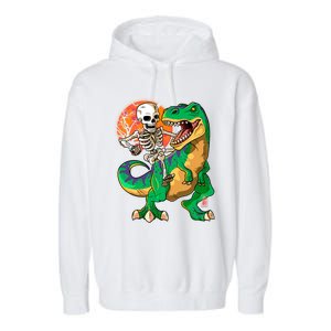 TRex Halloween Skeleton Dinosaur T Rex Funny Gift Garment-Dyed Fleece Hoodie