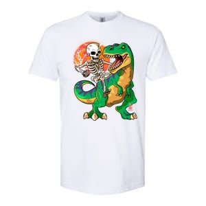 TRex Halloween Skeleton Dinosaur T Rex Funny Gift Softstyle CVC T-Shirt