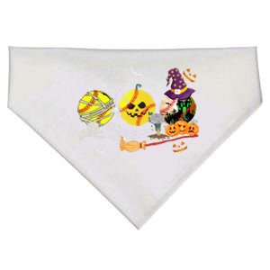 Three Halloween Softball Mummy Pumpkin Witch Softball Lover Gift USA-Made Doggie Bandana