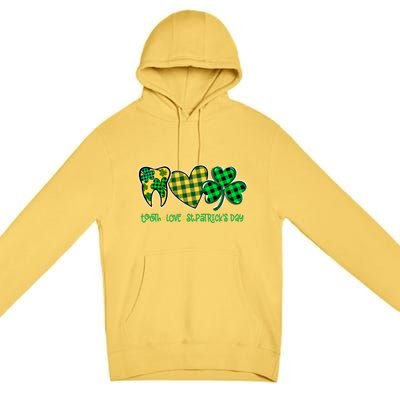 Tooth Heart Shamrock Dentist Dental St Patrick's Day Gift Great Gift Premium Pullover Hoodie