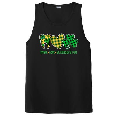 Tooth Heart Shamrock Dentist Dental St Patrick's Day Gift Great Gift PosiCharge Competitor Tank