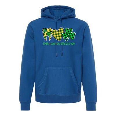 Tooth Heart Shamrock Dentist Dental St Patrick's Day Gift Great Gift Premium Hoodie