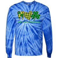 Tooth Heart Shamrock Dentist Dental St Patrick's Day Gift Great Gift Tie-Dye Long Sleeve Shirt