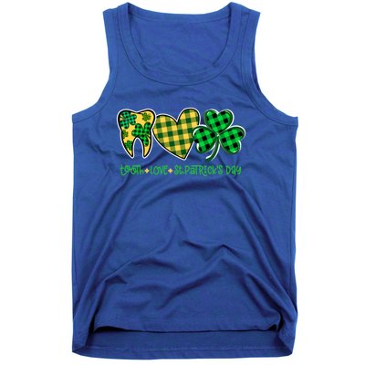 Tooth Heart Shamrock Dentist Dental St Patrick's Day Gift Great Gift Tank Top