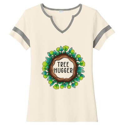 Tree Hugger Save Our Planet Ladies Halftime Notch Neck Tee