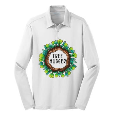 Tree Hugger Save Our Planet Silk Touch Performance Long Sleeve Polo