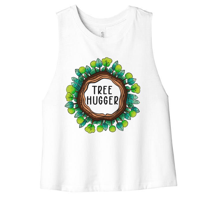 Tree Hugger Save Our Planet Women's Racerback Cropped Tank