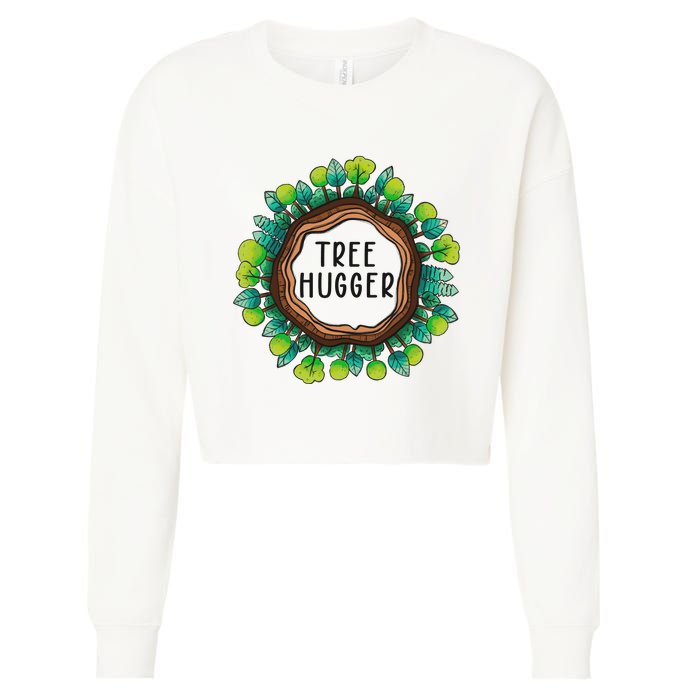 Tree Hugger Save Our Planet Cropped Pullover Crew