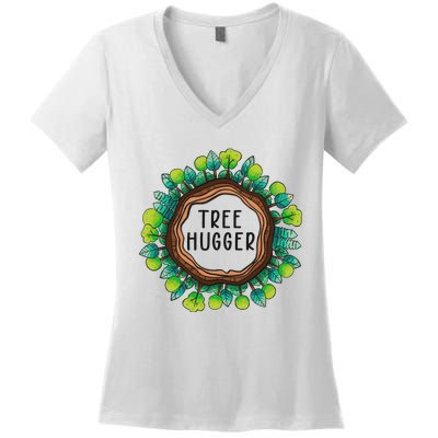 Tree Hugger Save Our Planet Women's V-Neck T-Shirt