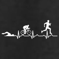 Triathlon Heartbeat Swim Cycle Run Athletes Cool Gift 7 Panel Mesh Trucker Snapback Hat