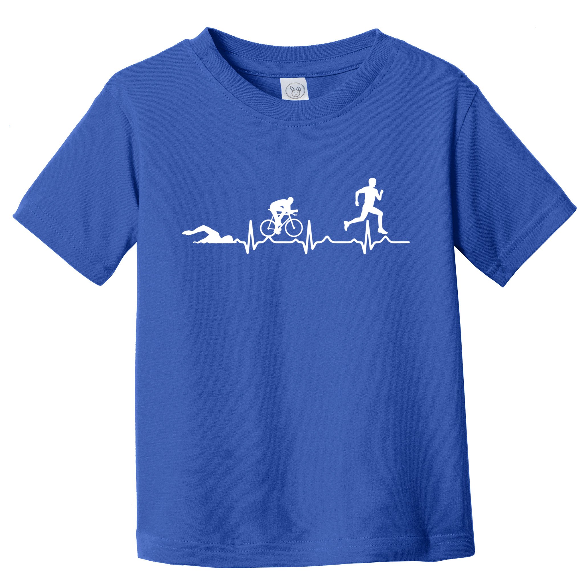 Triathlon Heartbeat Swim Cycle Run Athletes Cool Gift Toddler T-Shirt