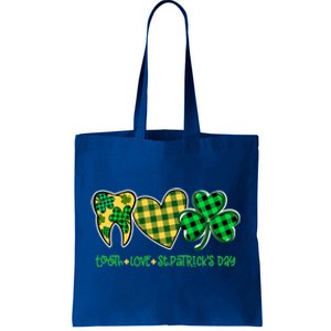 Tooth Heart Shamrock Dentist Dental St Patrick's Day Gift Cool Gift Tote Bag