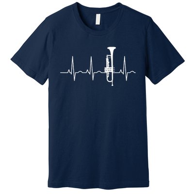 Trumpeter Heartbeat Trumpet Player Music Jazz Premium T-Shirt