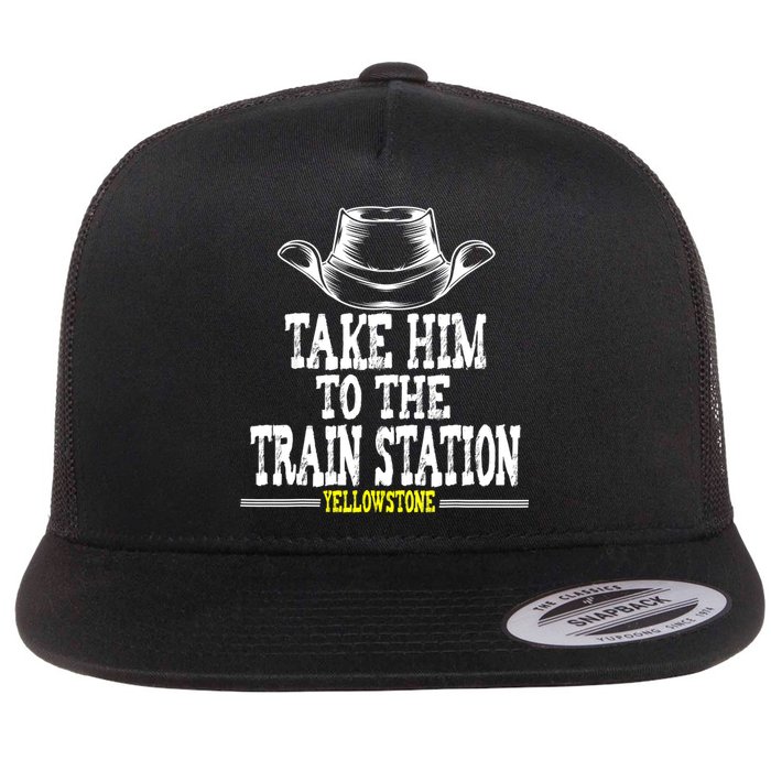 Take Him To The Train Station Apparel Flat Bill Trucker Hat