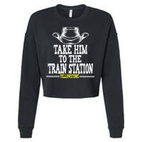 Take Him To The Train Station Apparel Cropped Pullover Crew