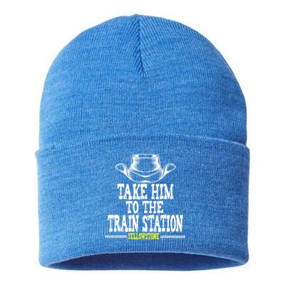 Take Him To The Train Station Apparel Sustainable Knit Beanie