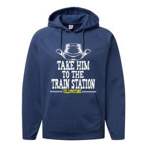 Take Him To The Train Station Apparel Performance Fleece Hoodie