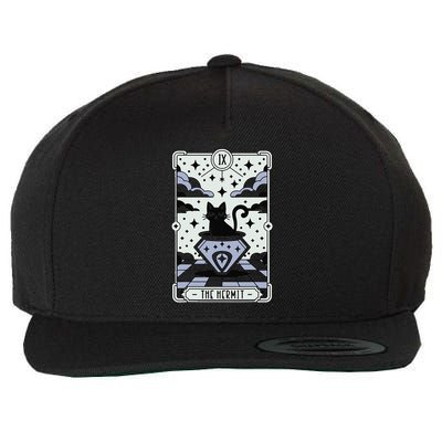 The Hermit Tarot Card Cat In A Box Fortune Teller Cat Lover Wool Snapback Cap