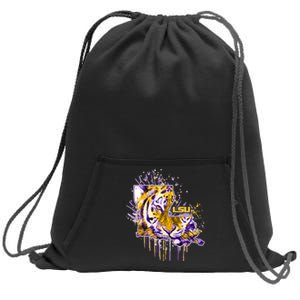 Tigers Half Tiger Face Sweatshirt Cinch Pack Bag