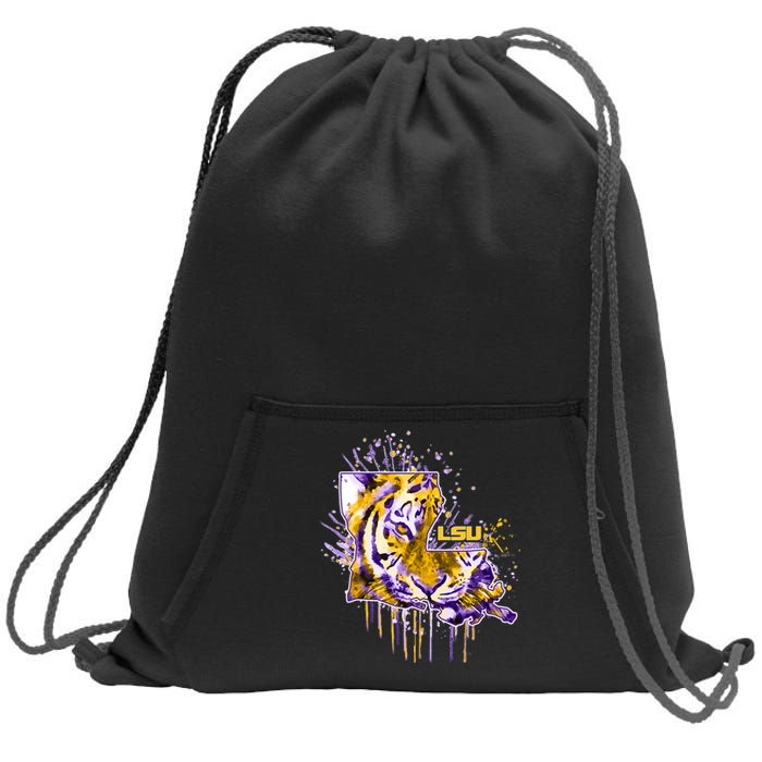 Tigers Half Tiger Face Sweatshirt Cinch Pack Bag