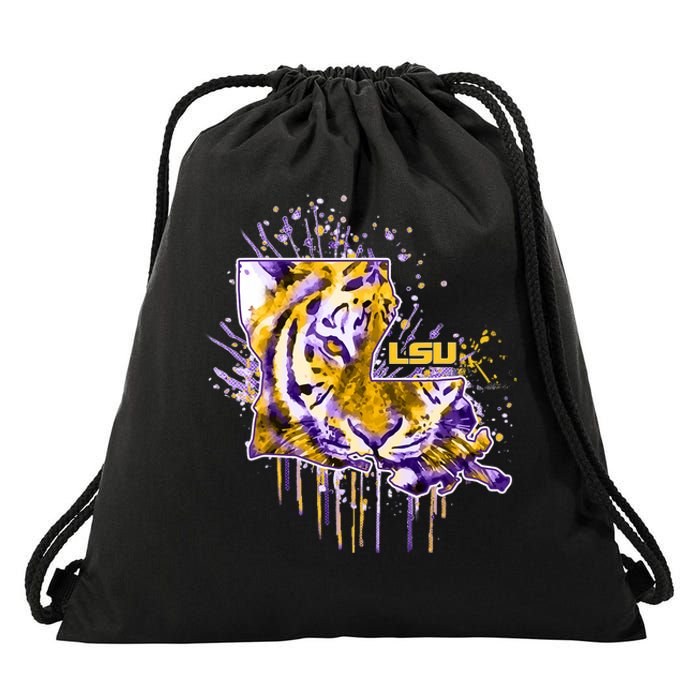 Tigers Half Tiger Face Drawstring Bag