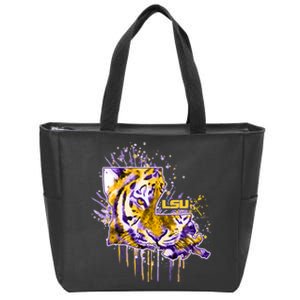 Tigers Half Tiger Face Zip Tote Bag