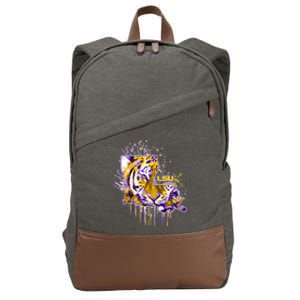 Tigers Half Tiger Face Cotton Canvas Backpack