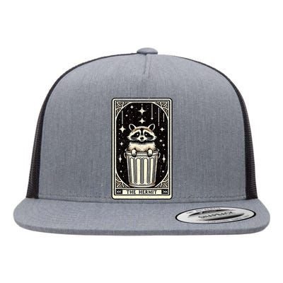 The Hermit Tarot Card Mystic Funny Raccoon Flat Bill Trucker Hat