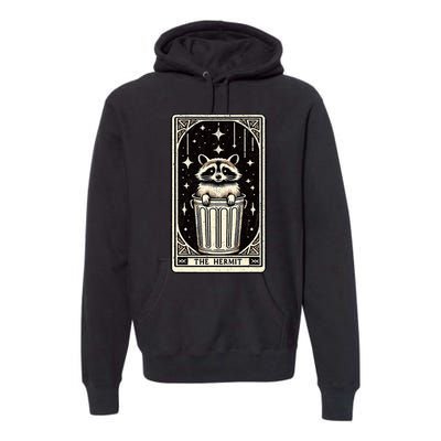 The Hermit Tarot Card Mystic Funny Raccoon Premium Hoodie