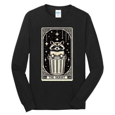 The Hermit Tarot Card Mystic Funny Raccoon Tall Long Sleeve T-Shirt